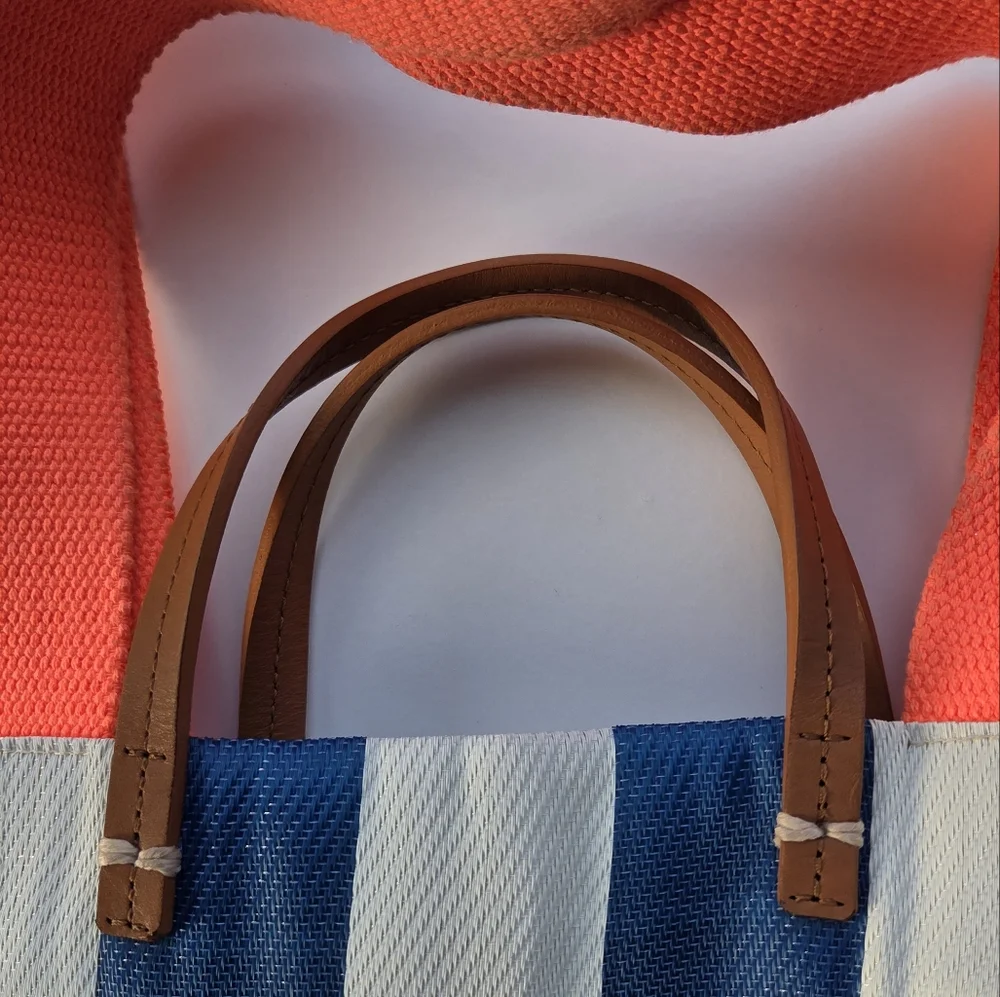 Clare V. Beach Tote Azul Shell No Clutch Rare - Picture 12 of 16